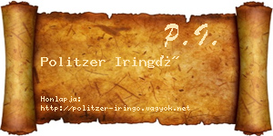 Politzer Iringó névjegykártya